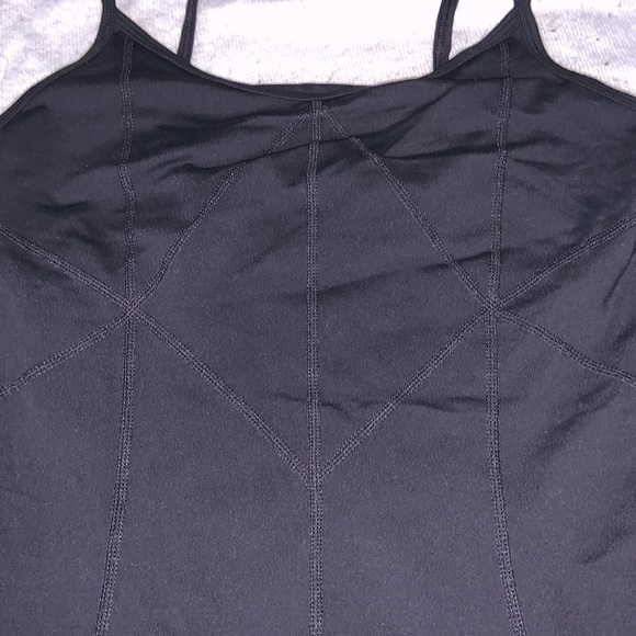 PrAna yoga tank top with spaghetti straps size small built-in bra, black - Picture 3 of 9